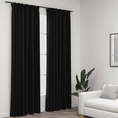 VidaXL Zatemnitvene zavese z obe&amp;scaron;ali 2 kosa antracitne 140x245 cm Slike
