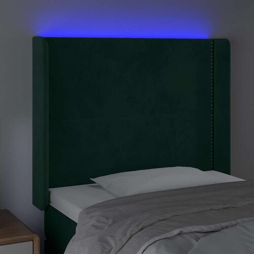  LED uzglavlje tamnozeleno 93x16x118/128 cm bar&amp;scaron;unasto Slike