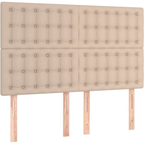  Uzglavlja 4 kom boja cappuccina 72x5x78/88 cm od umjetne kože Slike