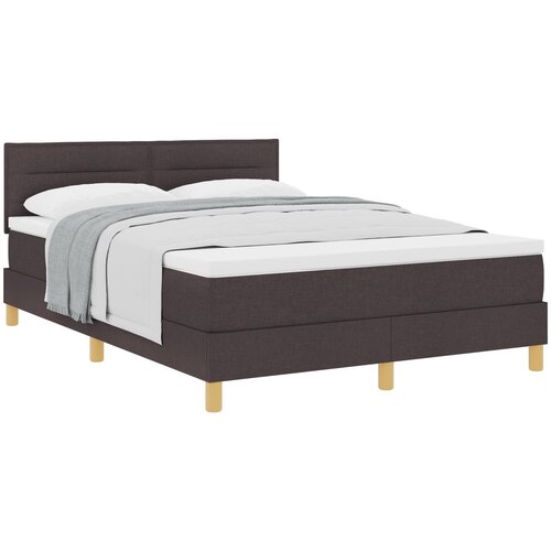 vidaXL Postelja s Box Springom z vzmetnico Temno rjava 160x200 cm Tkanina, (22080878) Cene