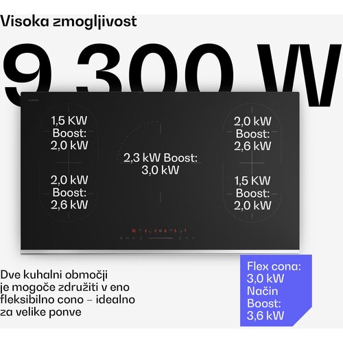 Klarstein Verosteel indukciono kuhalo, Elegantno, minimalistično, močno, 5 kuhalnih povr&amp;scaron;in, 12200 W, 90 cm Slike