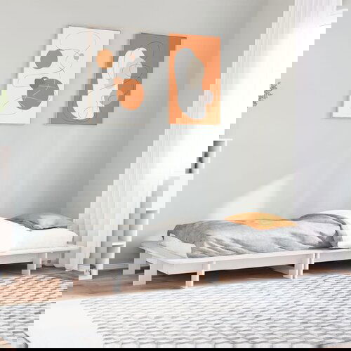 Furnova Posteljni okvir brez vzmetnice bel 75x190 cm trdna borovina, (21939679) Slike