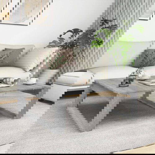 The Living Store Klubska mizica siva sonoma 100x100x35 cm konstruiran les - Klubska Mizica, (21574215) Slike