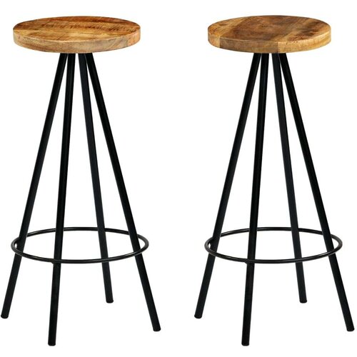  Barske stolice od masivnog drva manga 2 kom Slike