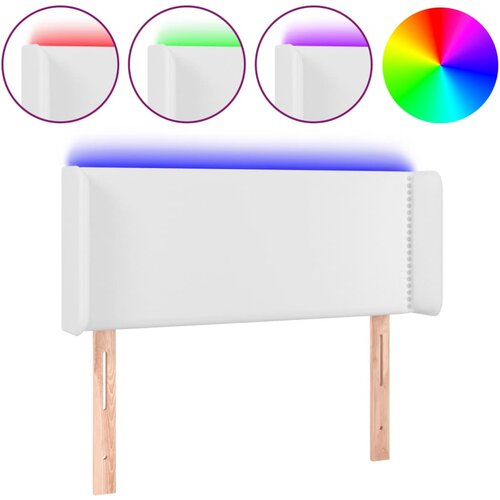 VidaXL LED posteljno vzglavje belo 103x16x78/88 cm umetno usnje, (20735645) Slike