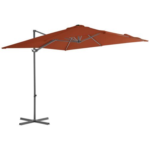 VidaXL Vrtni senčnik z jeklenim drogom terakota 250x250 cm Slike