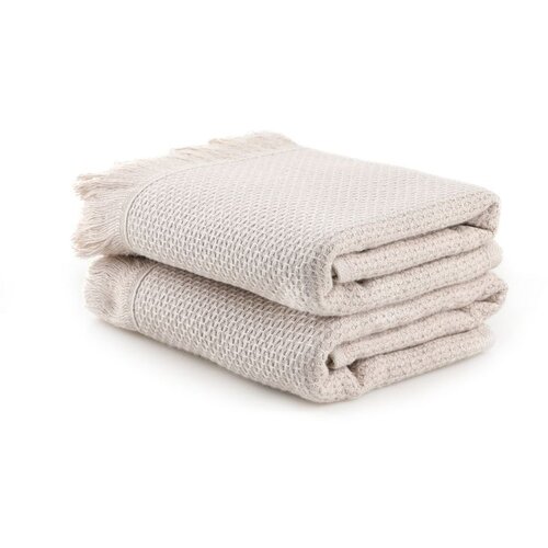 Mia. beige beige wash towel set (2 pieces) Slike