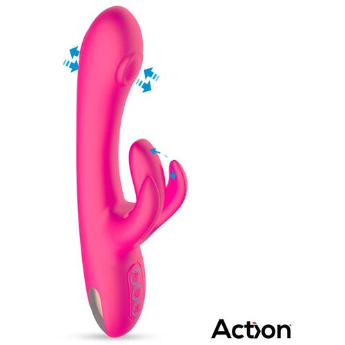 Action Antony Triple Function Double Tapping &amp;amp; Finger Wiggling Vibrator Pink Slike