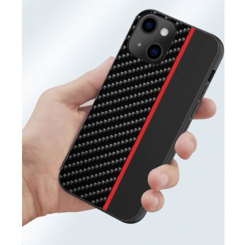 Nillkin silikonski ovitek za iphone 13 pro - carbon črn z rdečo črto Slike