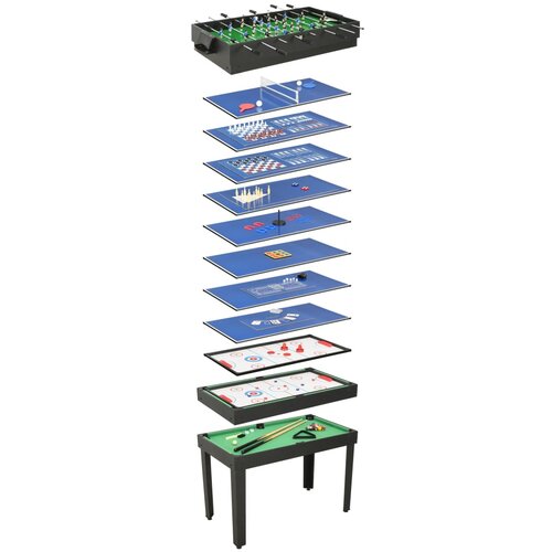 vidaXL 15-u-1 stol s više igara 121 x 61 x 82 cm crni Cijene