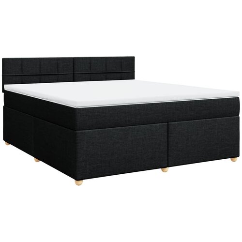vidaXL Box spring postelja z vzmetnico črna 180x200 cm blago, (21305862) Cene