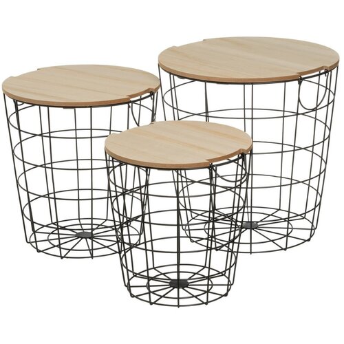 Casa Selecci&amp;oacute;n Okrugli pomoćni stolići u setu 3 kom 39x39 cm &amp;ndash; Slike