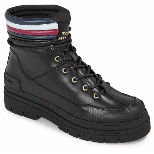 Tommy Hilfiger Pohodni čevlji Corporate Feminine Outdoor Boot FW0FW07501 Črna