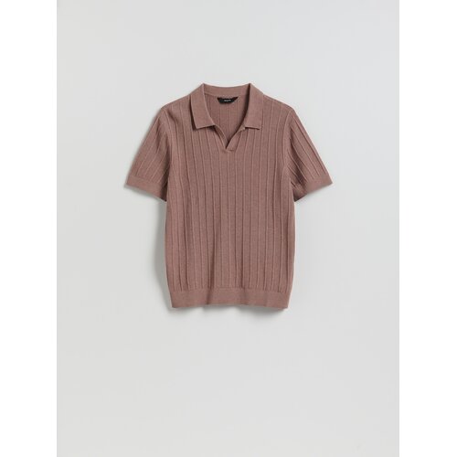 Reserved Polo džemper od strukturirane tkanine - pastelnoružičasto Cijene