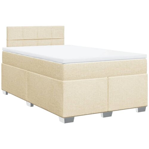 vidaXL Box spring postelja z vzmetnico krem 120x190 cm blago, (21307950) Cene
