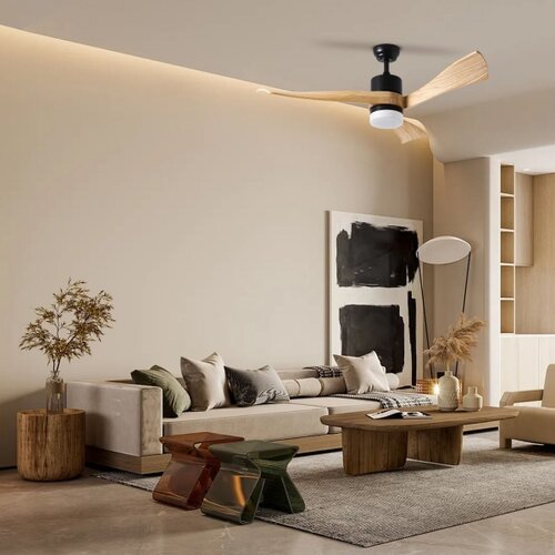  ZEVENTI - LED plafonski ventilator NATURITO LED/18W/230V Wi-Fi Tuya crna/hrast + daljinski upravljač Slike
