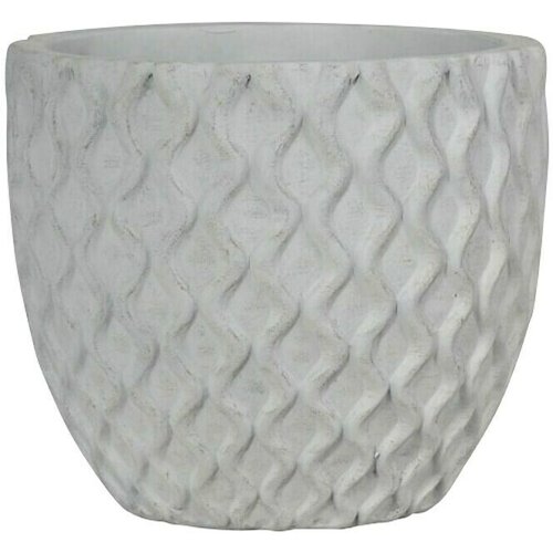  Okrugla tegla za cvijeće (Vanjska dimenzija (&amp;oslash; x V): 31 x 25 cm, prirodni materijali, Sive boje) Slike