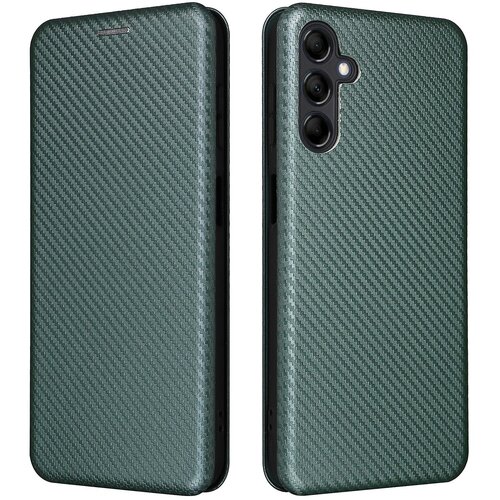 INORCO Za Samsung Galaxy M14 5G ovitek za telefon TPU+PU usnjeno stojalo, etui za telefon s teksturo ogljikovih vlaken z režo za kartice, (22036328) Slike