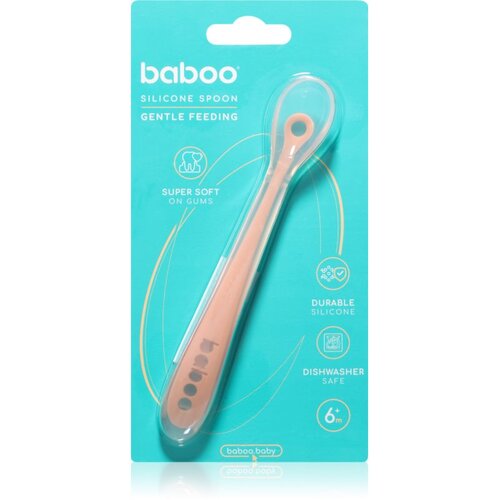 Baboo Silicone Spoon žlička Peachy Keen 6m+ 1 kos Slike