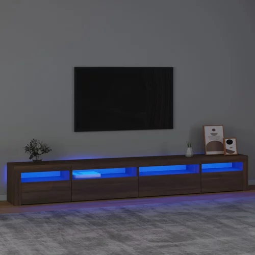 vidaXL TV ormarić s LED svjetlima boja smeđeg hrasta 270x35x40 cm