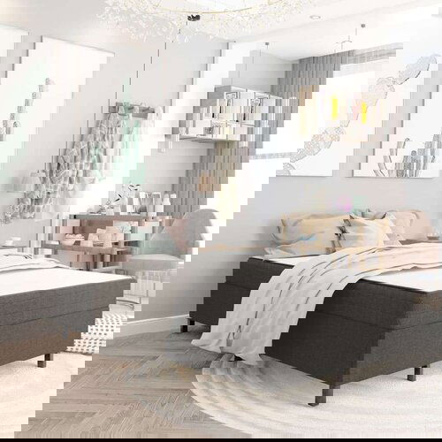  Od tkanine s oprugama tamnosivi 120 x 200 cm Slike