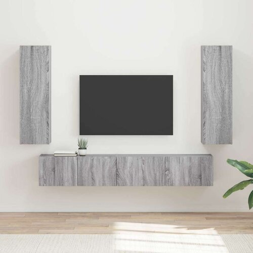  Komplet TV omaric 3 pcs Siva Sonoma Konstruiran les - - Siva - 57.32 - 30 x 31 x 100 cm - 2025-vidaXL-Uvoz_2 Cene