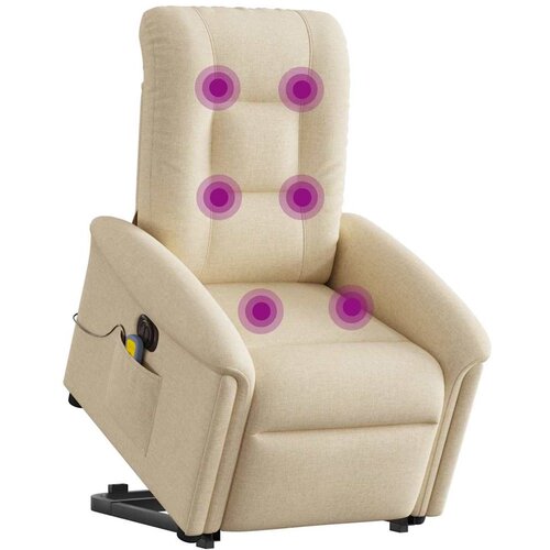 Maison Chic Električni masažni naslanjač - Relax naslanjač s funkcijo vstajanja krem, (22042607) Slike