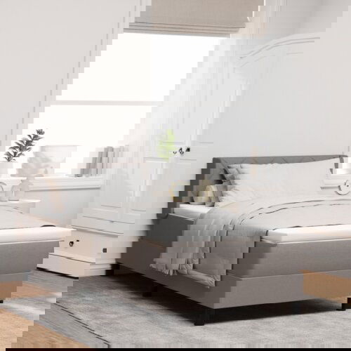 Box Spring krevet s madracem Taupe 100x200 cm tkanina Cijene