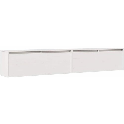 Maison Chic Stenska omarica - Zidna omarica 2 kosa bela 100x30x35 cm trdna borovina iu713, (22062843) Cene