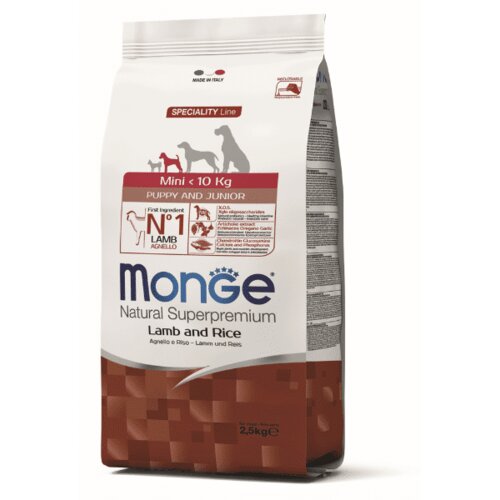 Monge Natural superpremium dog mini puppy and junior monoprotein lamb with rice - 2.5 kg Cene