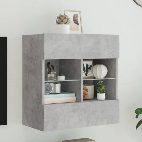 vidaXL Stenska TV omarica z LED lučkami betonsko siva 58,5x30x60,5 cm, (20977971) Cene
