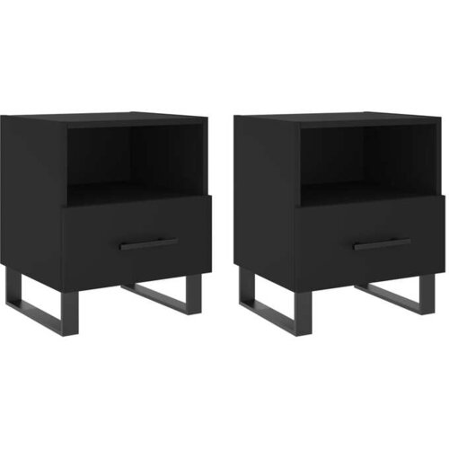 vidaXL Noćni ormarići 2 kom crni 40 x 35 x 47 5 cm konstruirano drvo Cijene