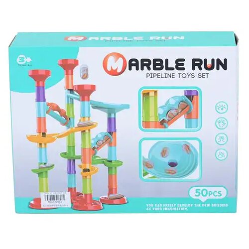 Magic Toys Sestavljiva stolpna steza za kroglice 50-delni komplet Cene