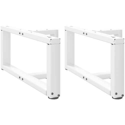 Furnova Noge kavne mizice T-oblika 2 kosa bela 70x25x(30-31) cm jeklo, (21915627) Slike