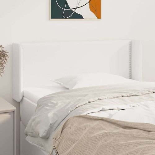  Vzglavje z u&amp;scaron;esi belo 103x16x78/88 cm umetno usnje, (20735972) Slike