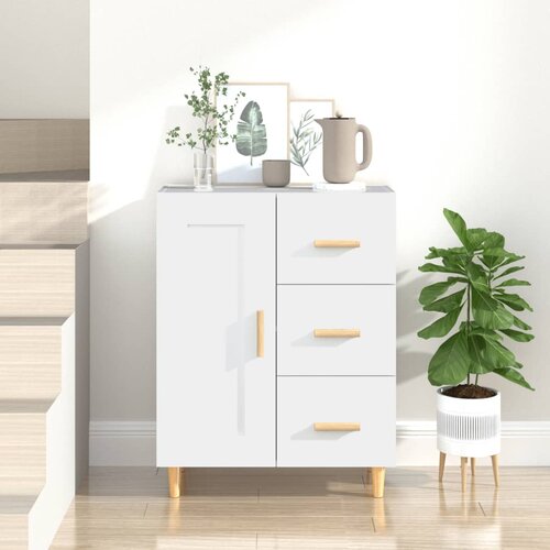 The Living Store Komoda bela 69,5x34x90 cm konstruiran les - Komoda, (21663644) Slike