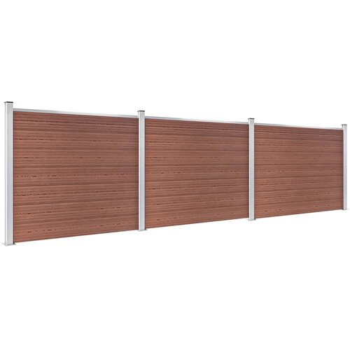  Set panela za ogradu WPC 526 x 146 cm smeđi Slike