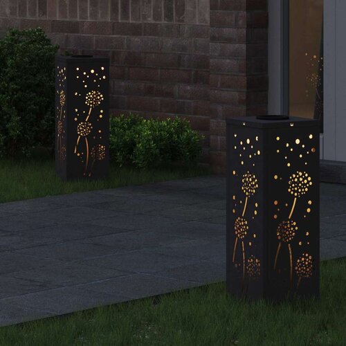  Solarna LED svjetlost za stazu 2 pcs Crna Hladno valjana čelika Slike
