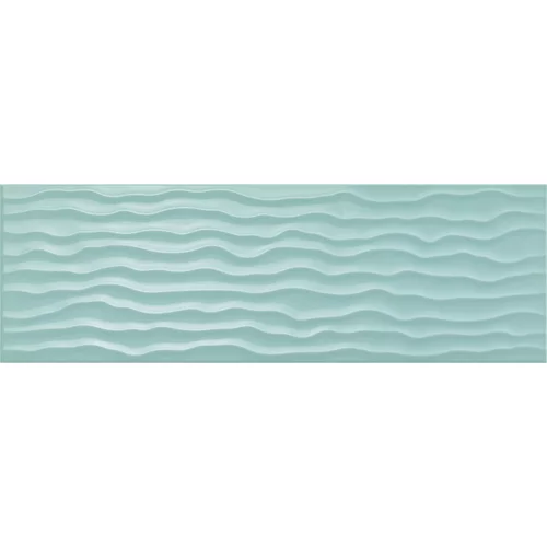 AQUA Stenska ploščica Aqua Strutturato (25 x 76 cm, modra, sijaj, valovita)