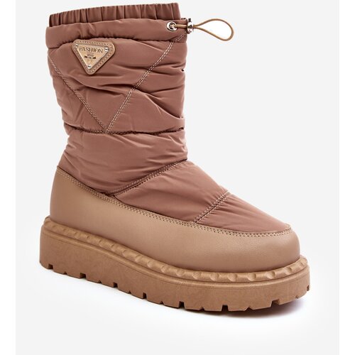 Kesi Women's snow boots with thick soles, dark beige Luretto Slike