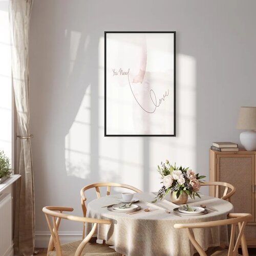  Slika - You Need Love (1 Part) Vertical 80x120 U crnom drvenom okviru Slike