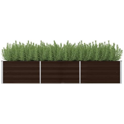 vidaXL Povišena vrtna gredica smeđa 240 x 80 x 45 cm pocinčani čelik Cijene