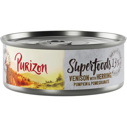 Purizon Varčno pakiranje Superfoods 12 x 70 g - Divjačina s slanikom, bučo in granatnim jabolkom