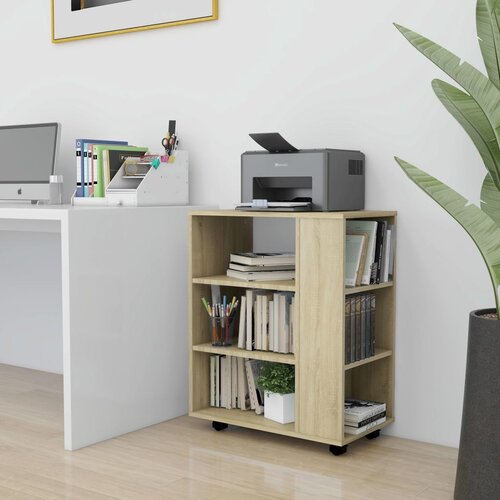 vidaXL Omarica na kolesih sonoma hrast 60x35x75 cm iverna plošča Cene