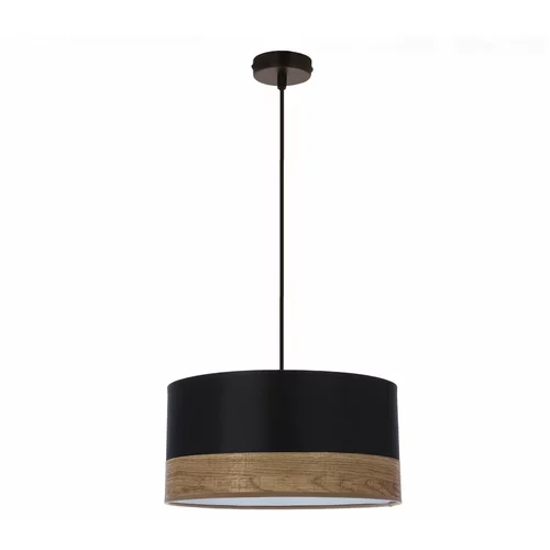 Candellux Lighting Črna viseča svetilka s tekstilnim senčnikom ø 30 cm Porto –