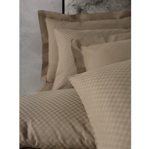 Mila Home Luxury Rjava enojna posteljnina iz renforce bombaža 140x200 cm Checkered &amp;ndash; Slike
