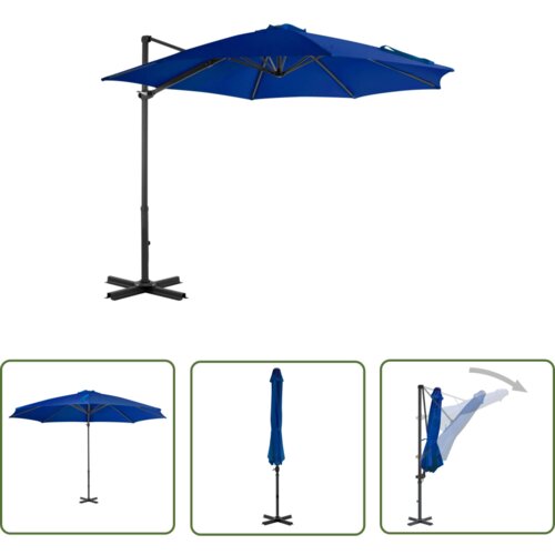  The Living Store Vrtni senčnik z aluminijastim drogom sinje moder 300 cm - Previsni Senčnik, (21743758) Cene