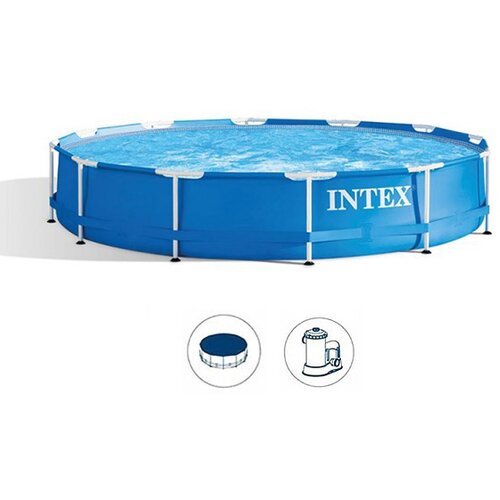 Intex bazen za dvorište sa pumpom i prekrivačem 366x76cm metal frame 28212NP/28031 Cene