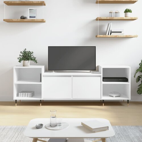 TV ormarić bijeli 160 x 35 x 55 cm od konstruiranog drva Cijene
