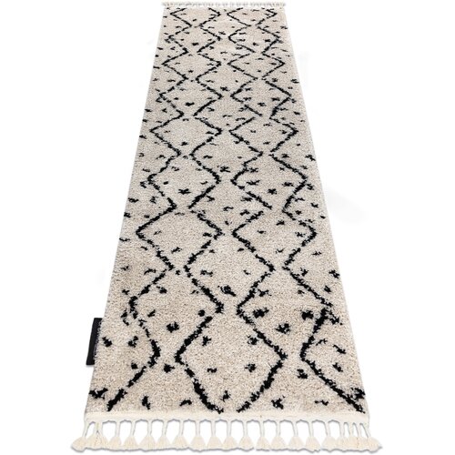 RugsX Preproge Tekač, Tekač BERBER TETUAN B751 cikcak krem 80x250 cm Bež Cene